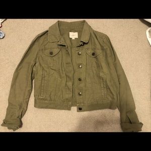 loft olive jean jacket